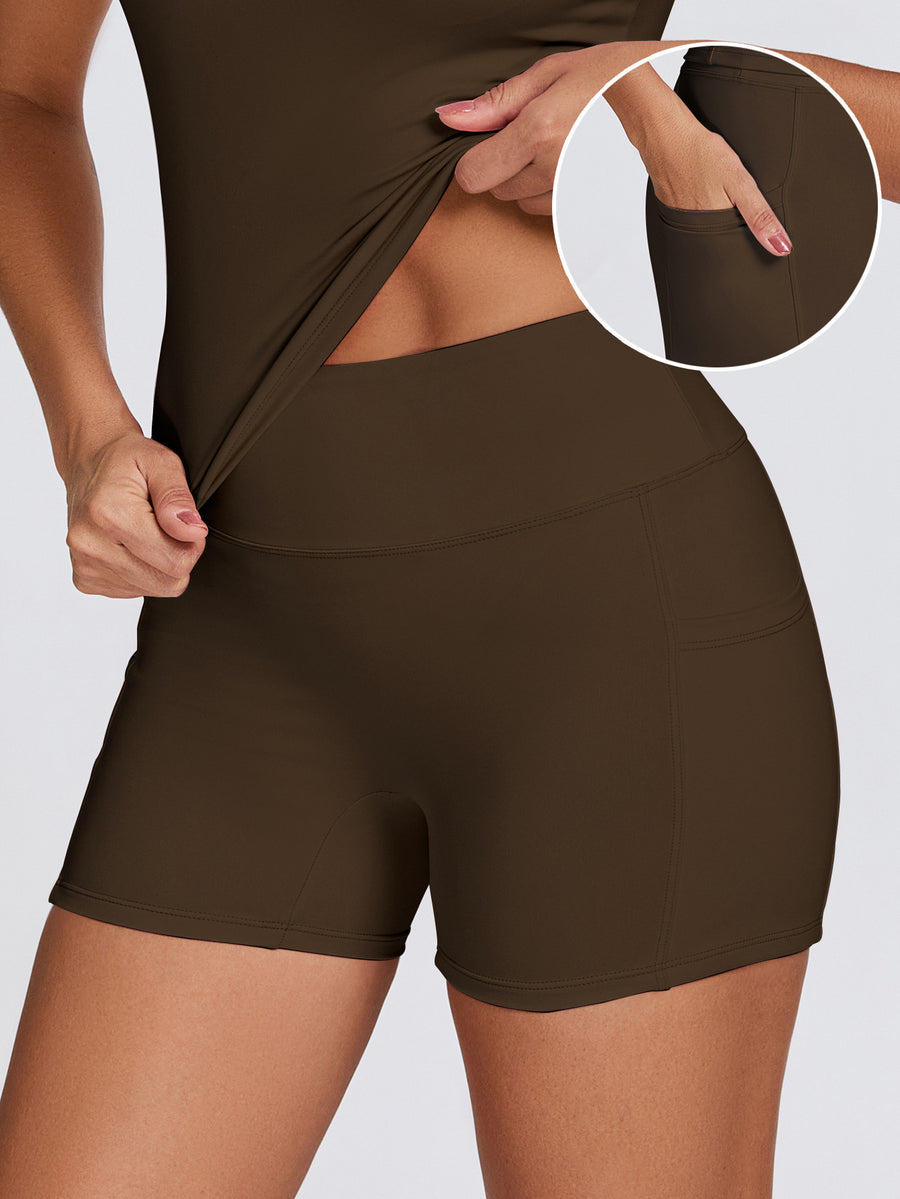 Womens Quick-Drying Yoga Outfit With Pockets for Fitness