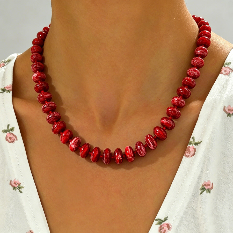 Geometric Dopamine Color Handmade Beaded Necklace for Women