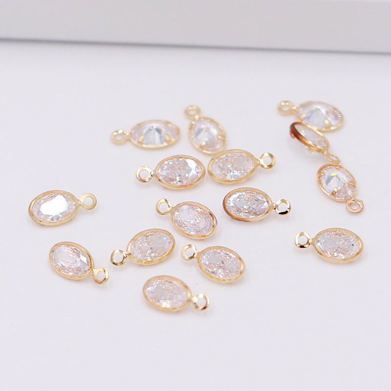 Geometric Zircon Bezel Set Pendant - Gold Plated Charm