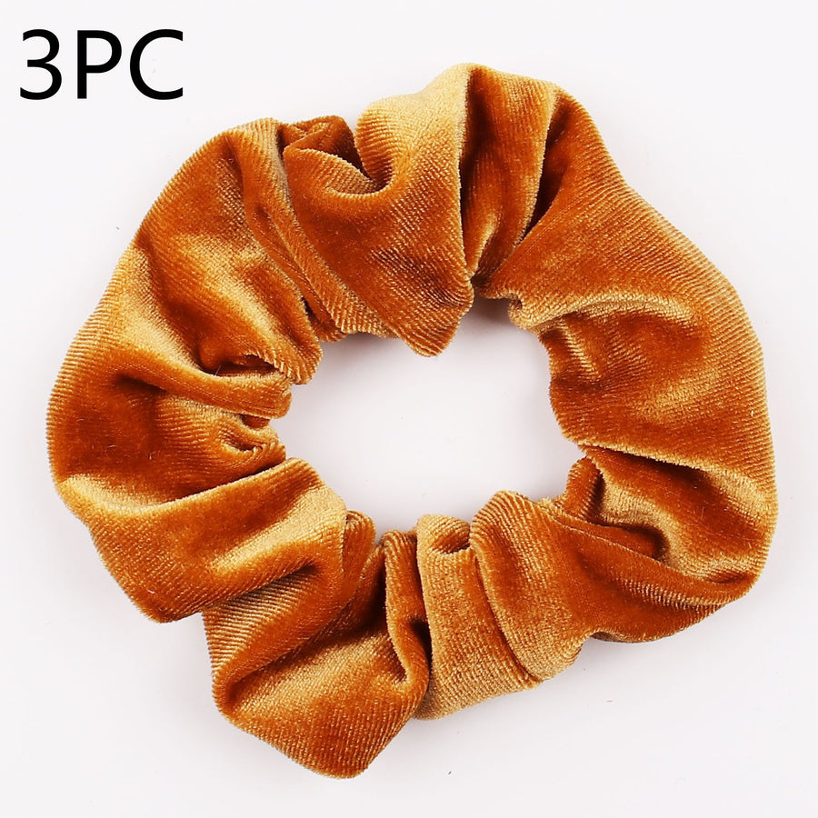 Velvet Tencel Pocket Wallet Hair Scrunchies - Retro Style