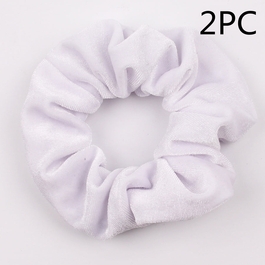 Velvet Tencel Pocket Wallet Hair Scrunchies - Retro Style