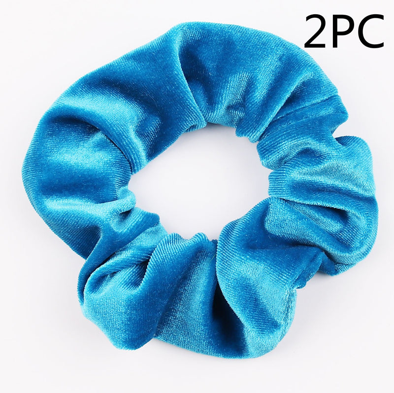 Velvet Tencel Pocket Wallet Hair Scrunchies - Retro Style