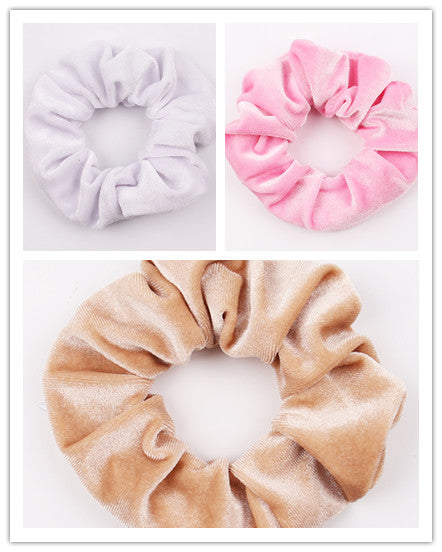 Fashion Velvet Tencel Pocket Wallet Hair Scrunchies