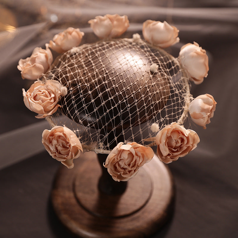 French Retro Scrunchie - Sustainable Hand-Painted Flower Hair Hoop