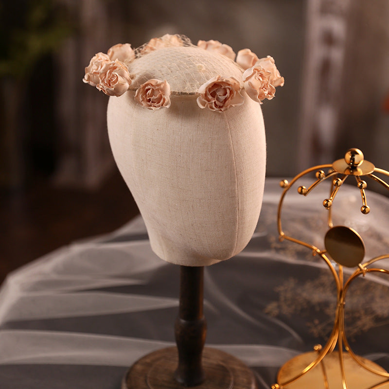 French Retro Scrunchie - Sustainable Hand-Painted Flower Hair Hoop