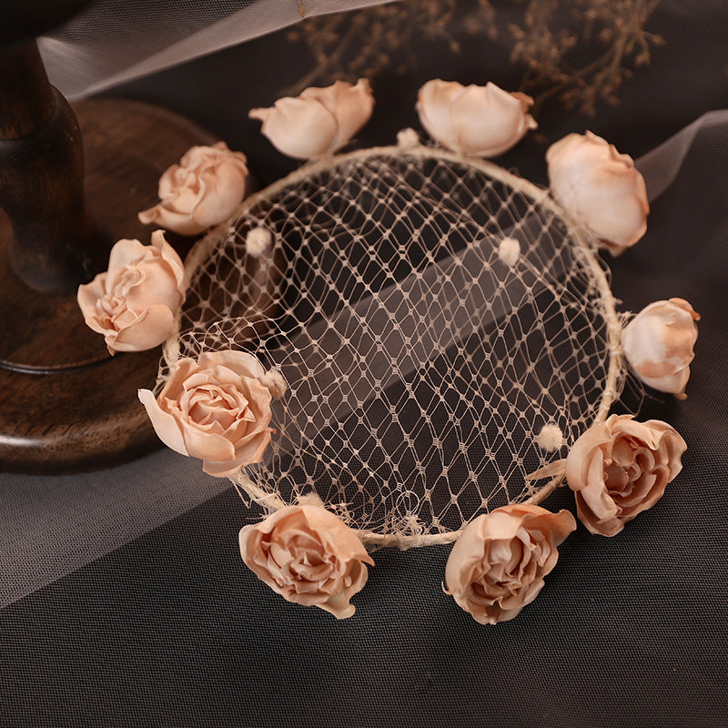 French Retro Scrunchie - Sustainable Hand-Painted Flower Hair Hoop