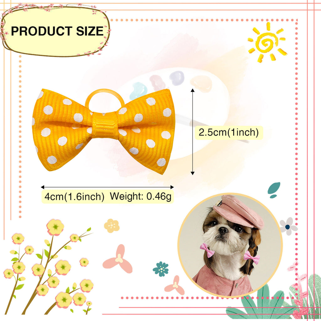 Sustainable Polka Dot Bow Rubber Band Scrunchie for Pets