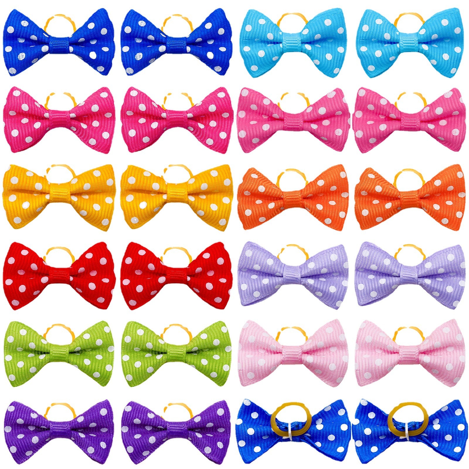 Sustainable Polka Dot Bow Rubber Band Scrunchie for Pets