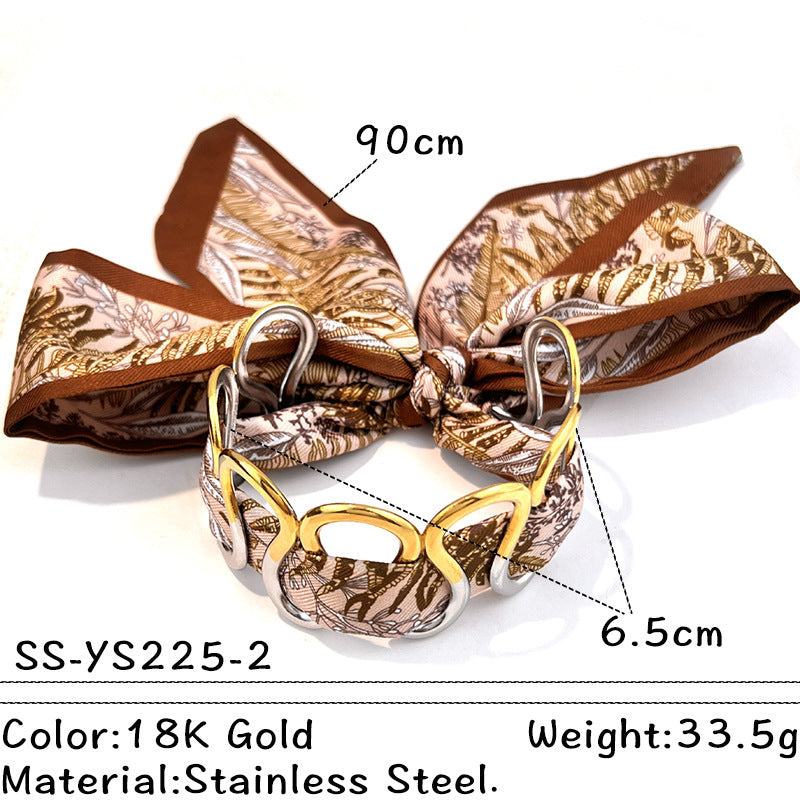 Stainless Steel Wide Openwork Bracelet for Stylish Elegance