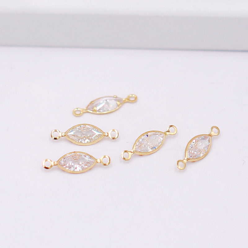 Geometric Zircon Bezel Set Pendant - Gold Plated Charm