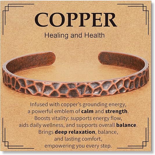 Simple Handmade Vintage Red Copper Open-Ended Bracelet