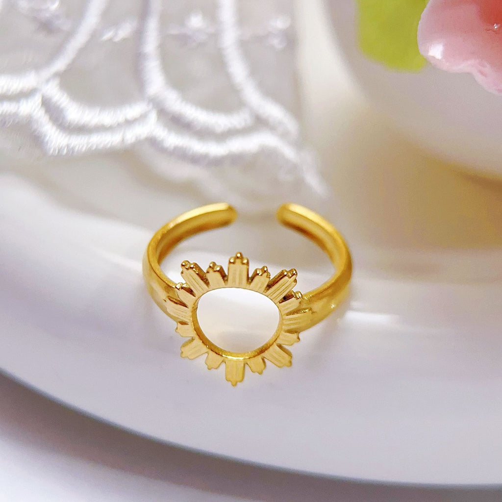Stainless Steel Heart-shaped Ring for Women - Trendy Accessory