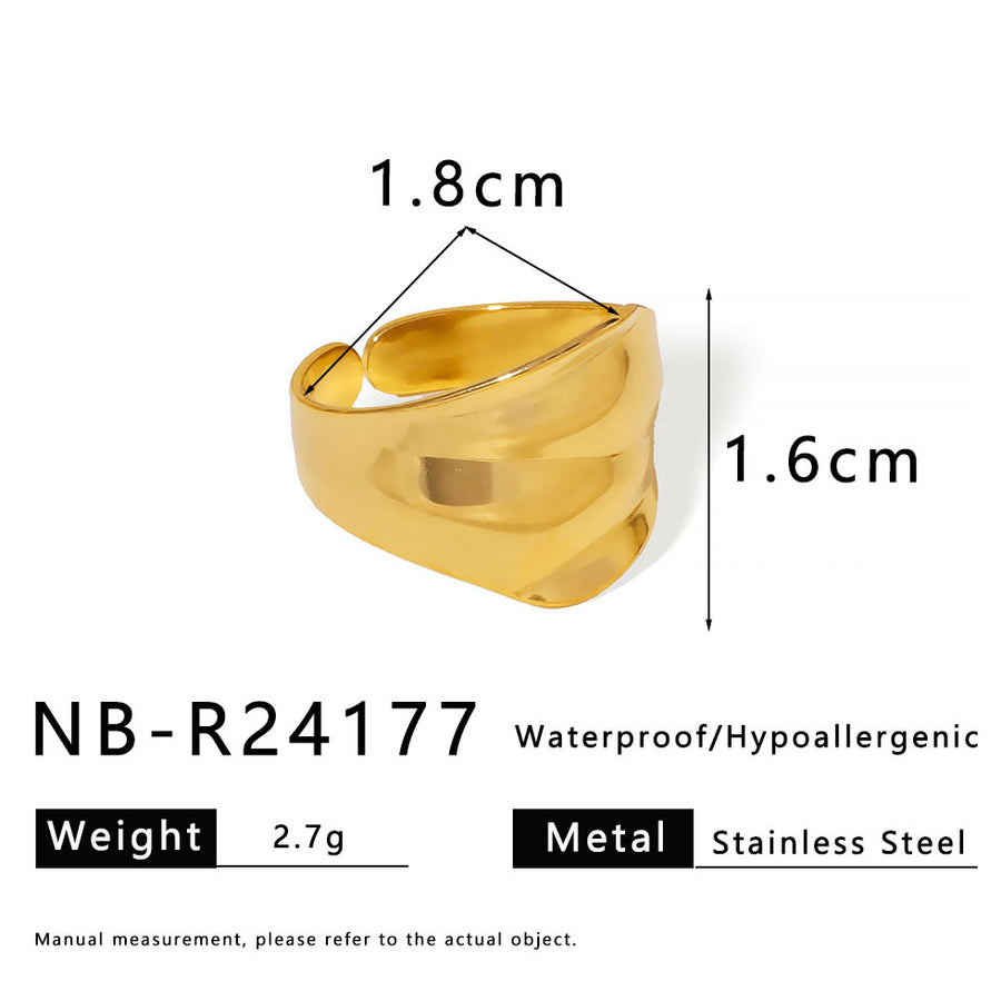 Womens Stainless Steel Geometric Line Ring - Chic and Stylish