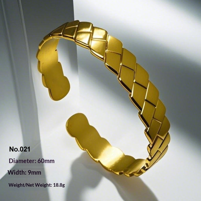Retro Irregular Hollowed-Out Titanium Steel Bracelet