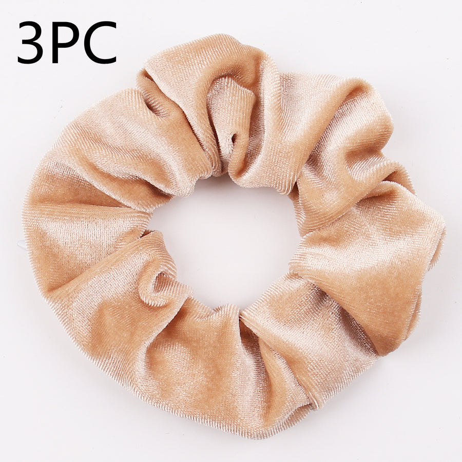 Velvet Tencel Pocket Wallet Hair Scrunchies - Retro Style