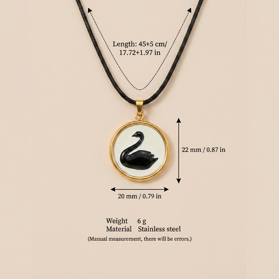 Retro-style Rabbit And Floral Print Pendant Necklace