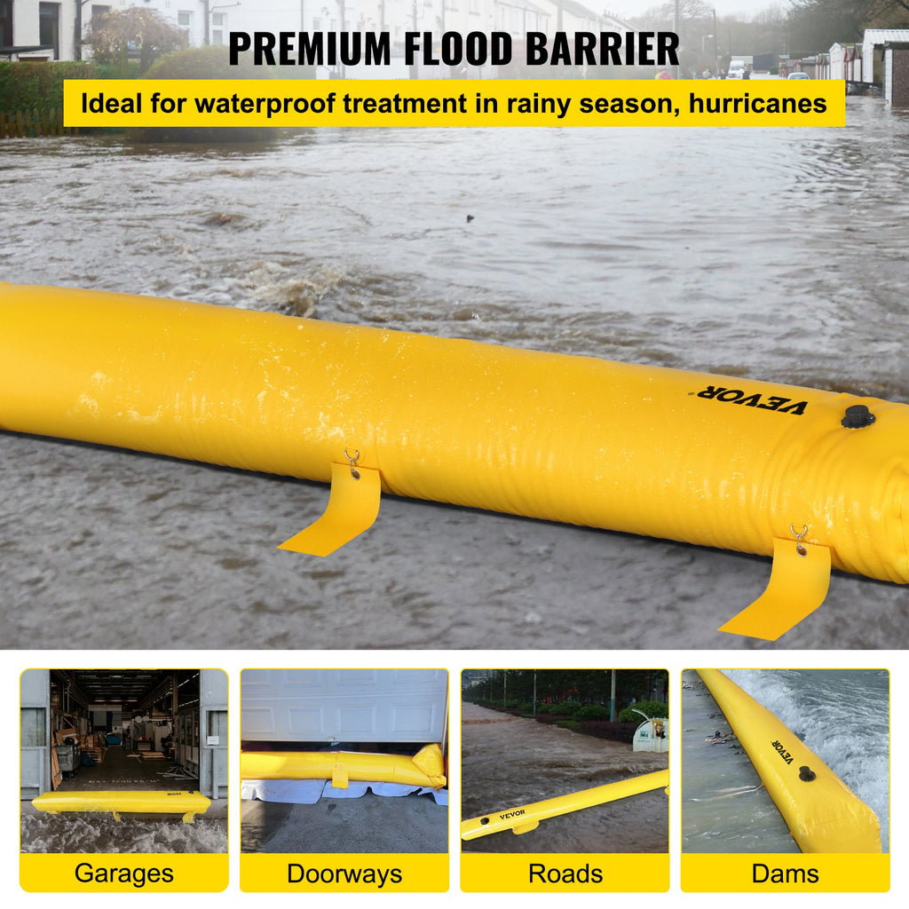 Reusable Flood Barrier - 24 Ft Sandbag Alternative for Flooding