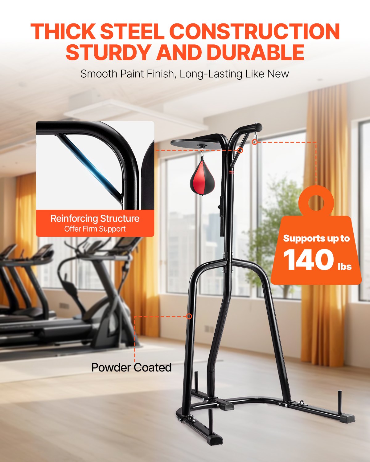 2 in 1 Punching Bag Stand for Home Gym | Adjustable Sandbag Rack
