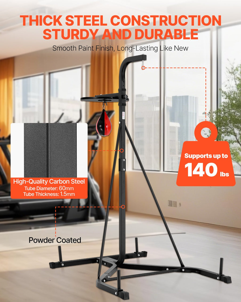Adjustable 2 In 1 Punching Bag Stand for Home Gym Fitness