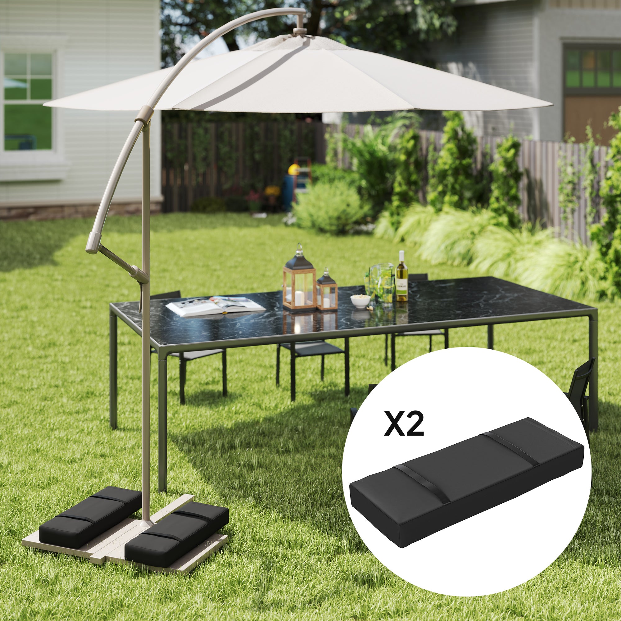 Parasol Weights Set of 2 - Fillable Sandbag Weights for Stability