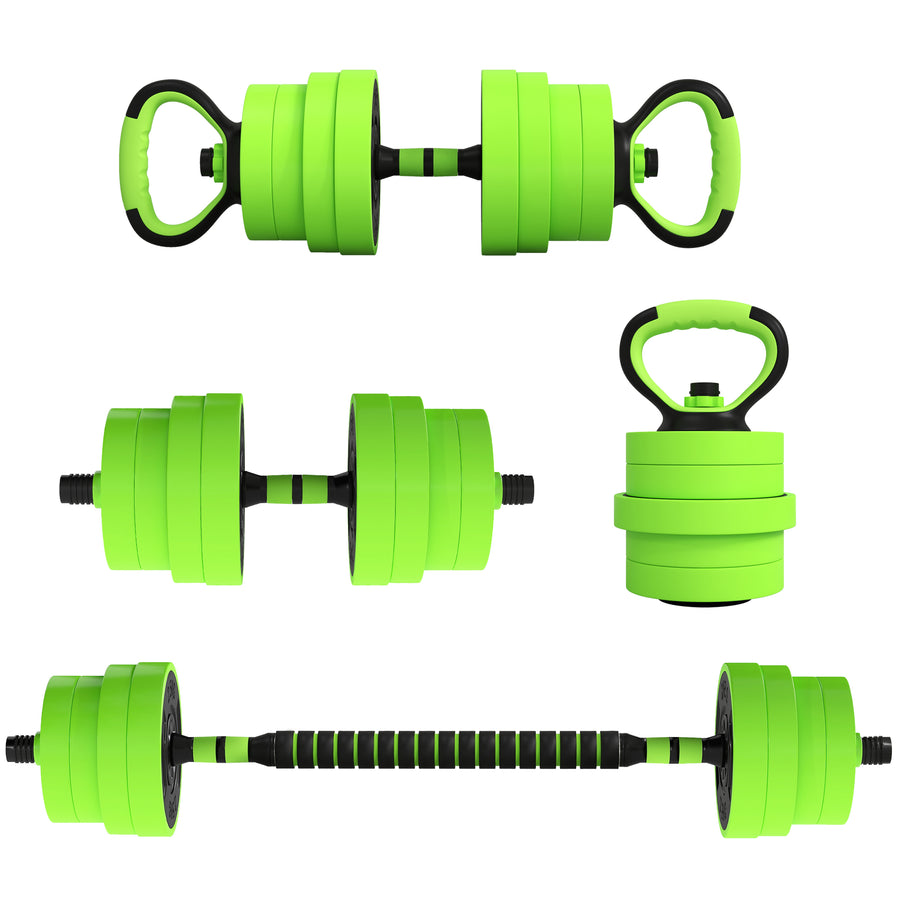 SPORTNOW 30kg 6-In-One Adjustable Weight Dumbbells Set - Green