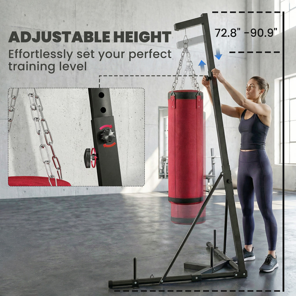 Adjustable Punching Bag with Stand for Adults - Red