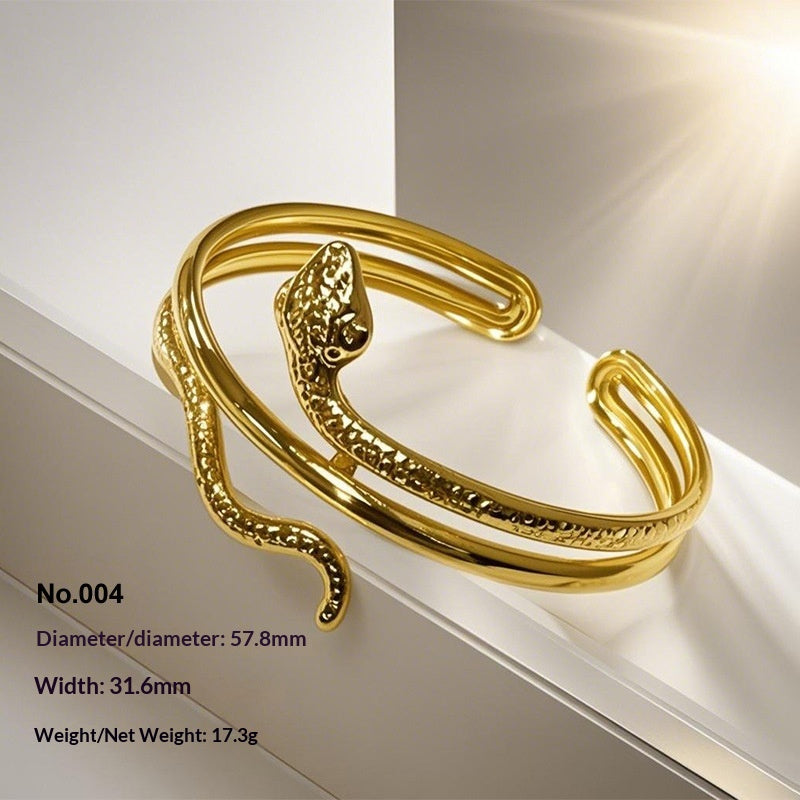 Retro Irregular Hollowed-Out Titanium Steel Bracelet