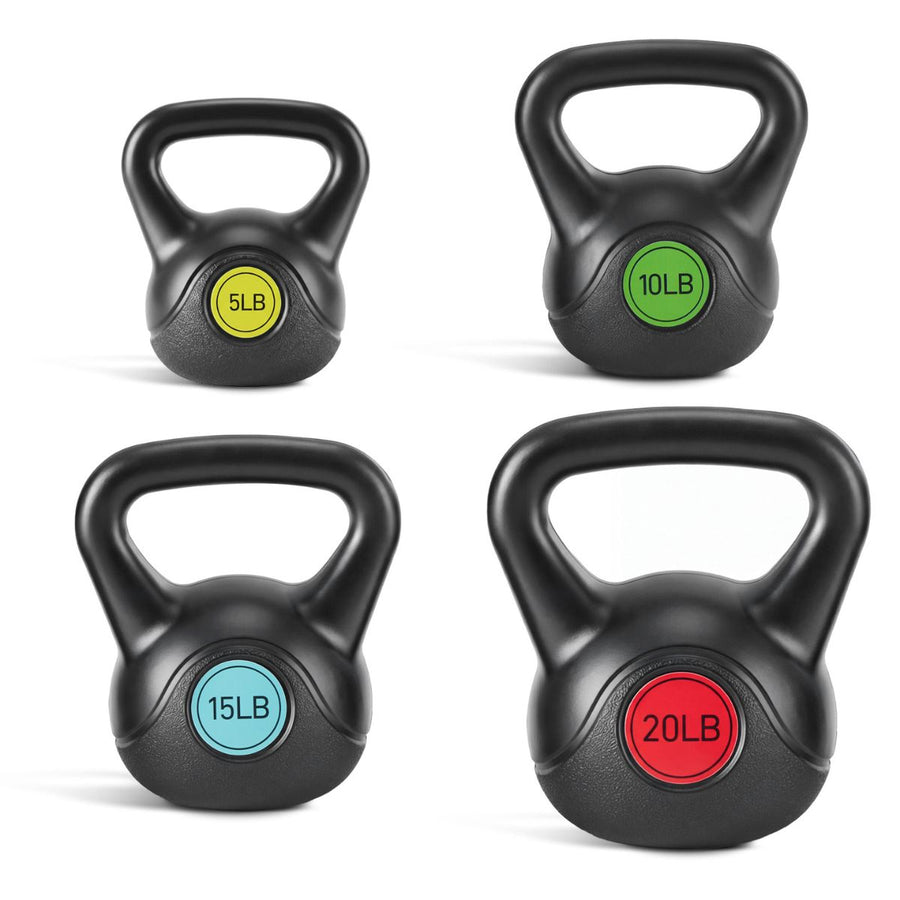 Hard Kettlebell Set - HDPE Coated Concrete Kettlebells