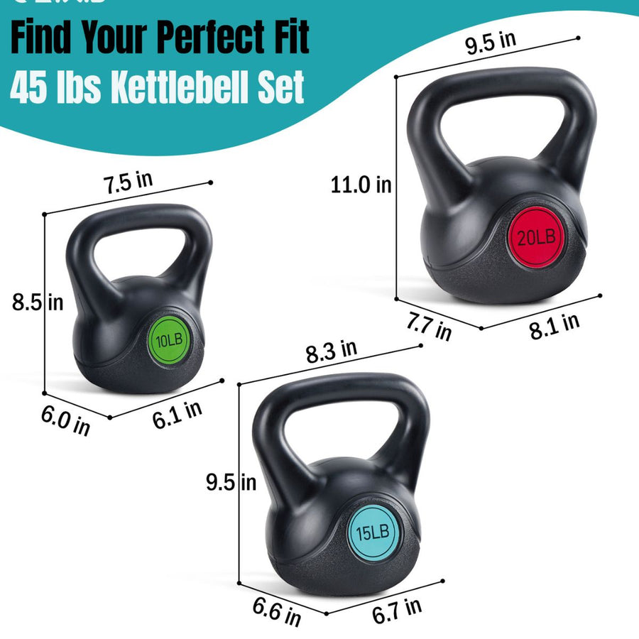 Hard Kettlebell Set - HDPE Coated Concrete Kettlebells