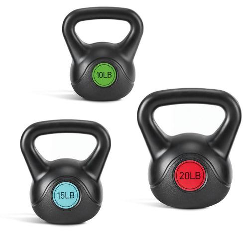 Hard Kettlebell Set - HDPE Coated Concrete Kettlebells