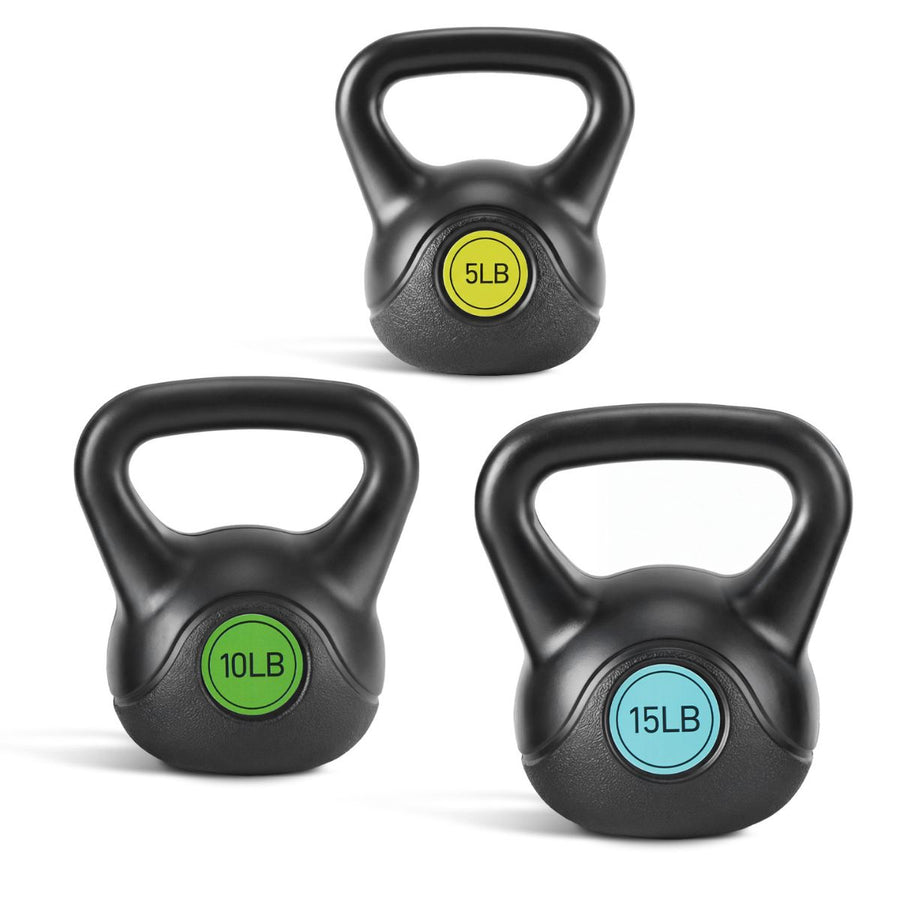 Hard Kettlebell Set - HDPE Coated Concrete Kettlebells