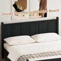 Queen Size Flat Panel Bed with Headboard & Footboard - Black
