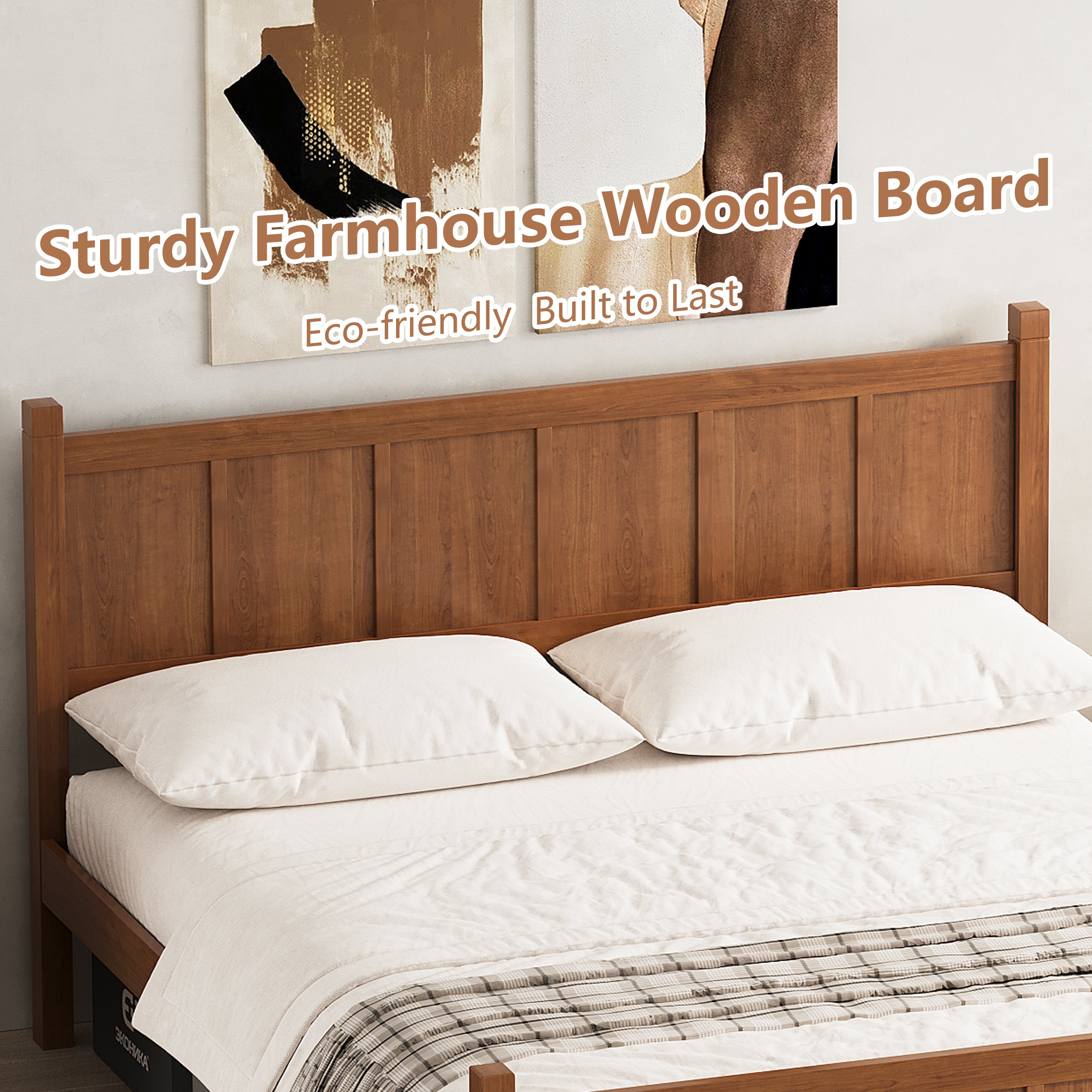 Queen Size Flat Panel Bed With Headboard & Footboard