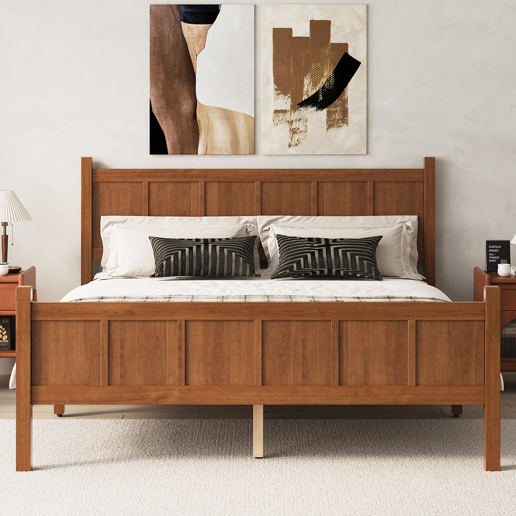 Queen Size Flat Panel Bed With Headboard & Footboard