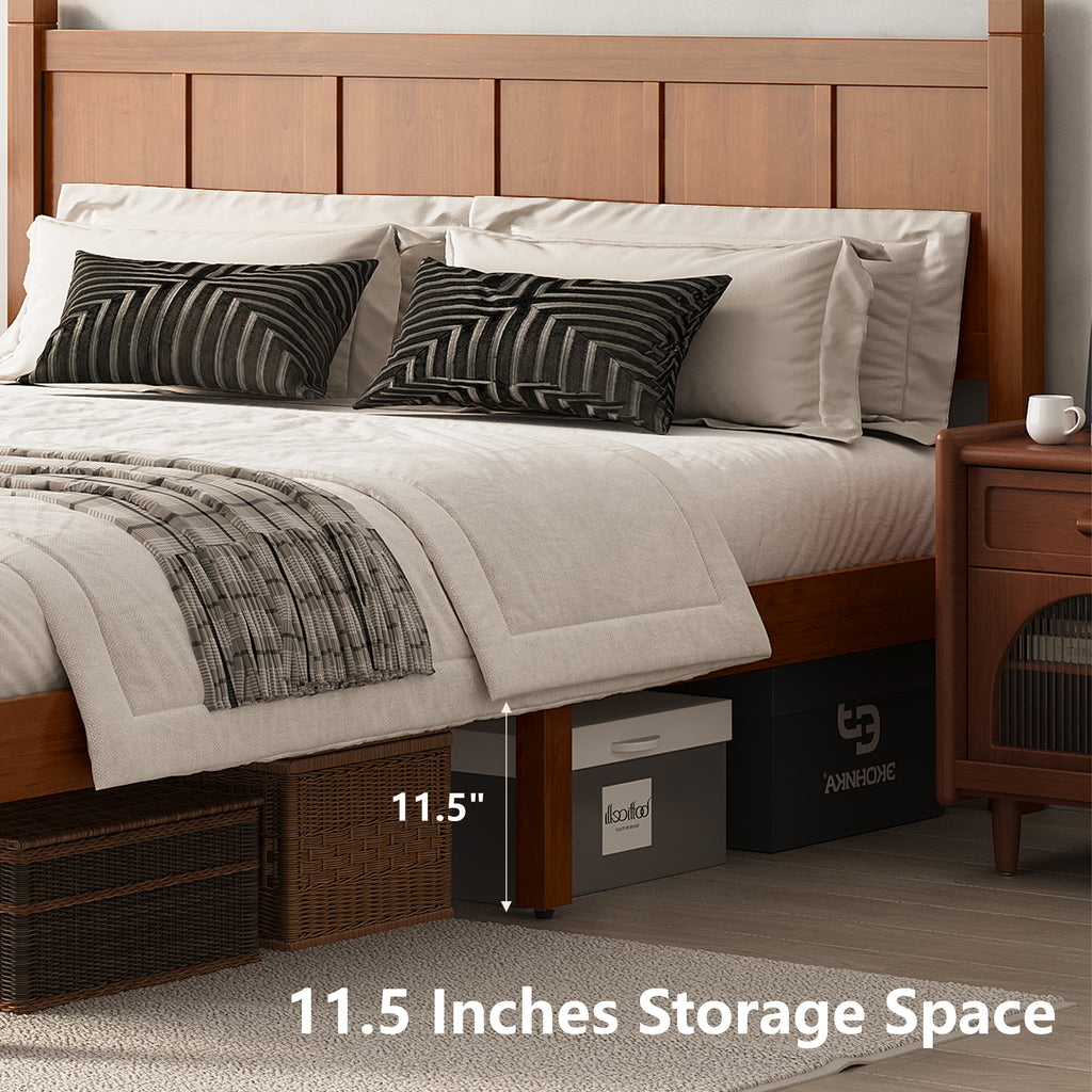 Queen Size Flat Panel Bed With Headboard & Footboard