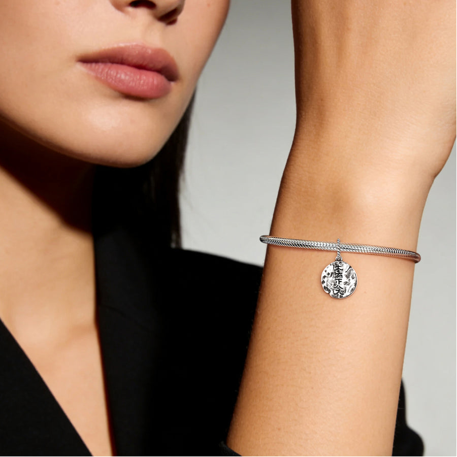 Hon Sha Ze Sho Nen Symbol 925 Sterling Silver Dangle Charm