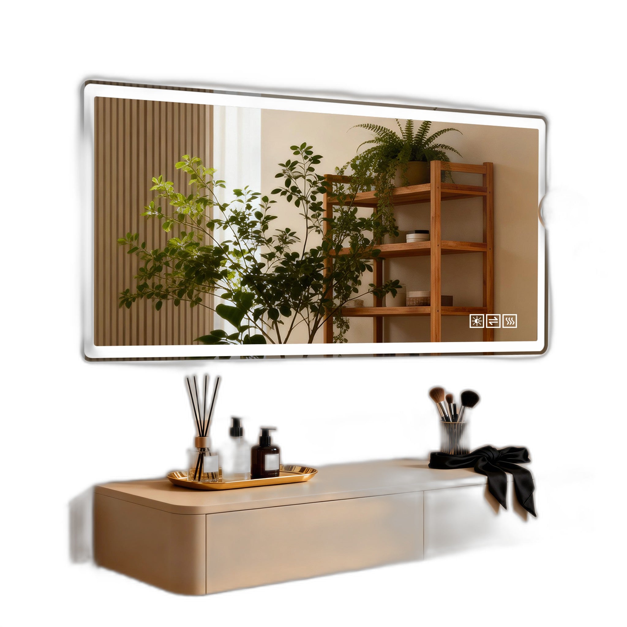 Dimmable LED Bathroom Vanity Mirror - 28x60in Anti-Fog & Shatter-Proof