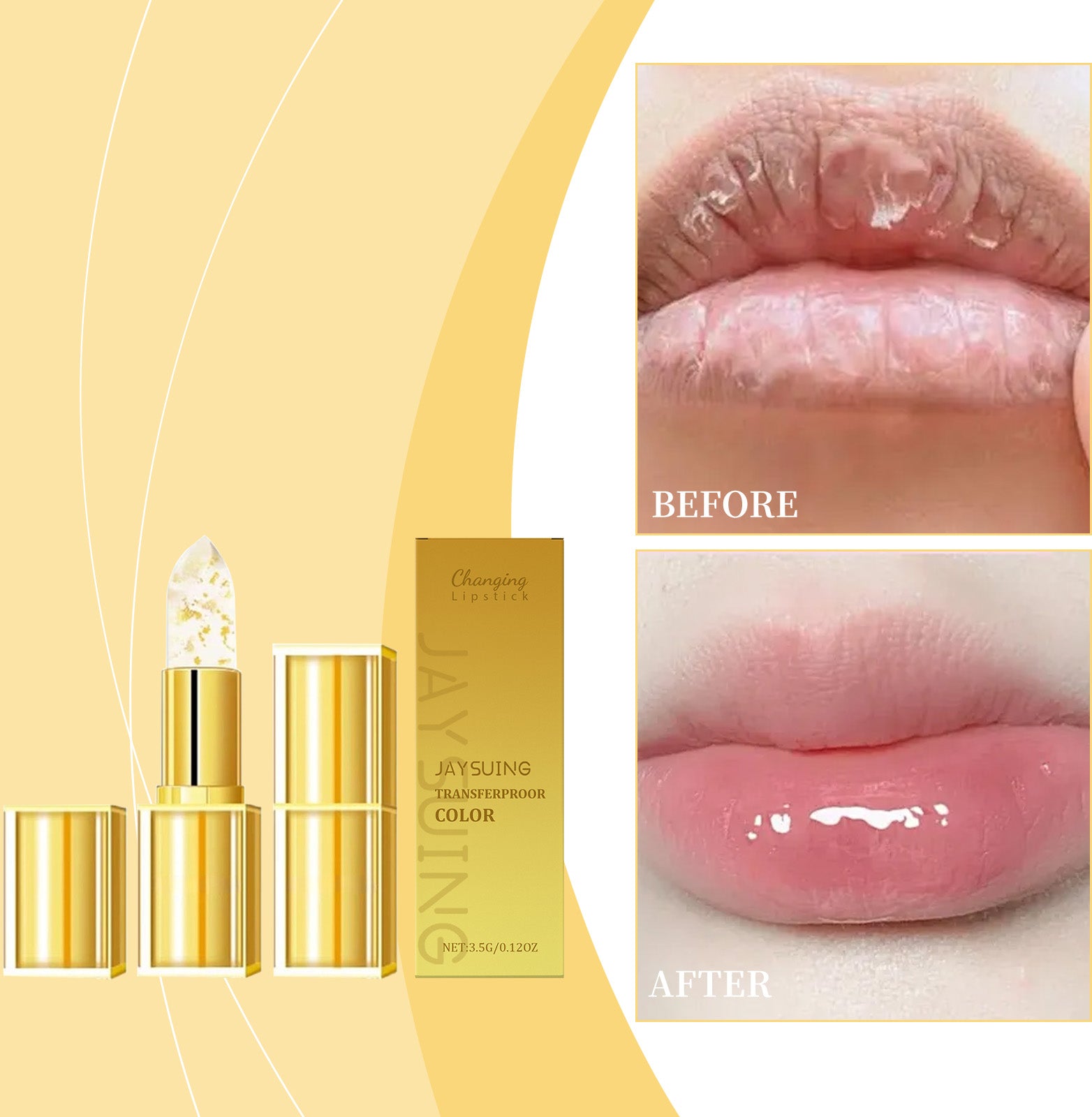 Gold Leaf Color-Changing Lip Balm for Moisturized Lips