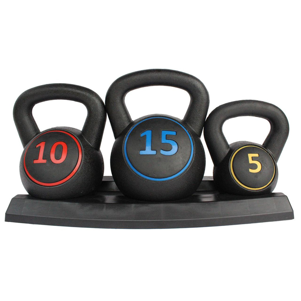 5 10 15LB Kettlebell Set for Strength Training & Fitness