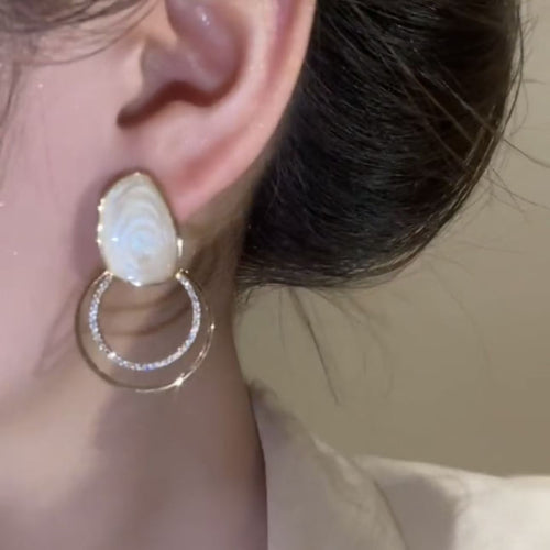 2026 Trendy Sparkly Zircon Geometric Loop Drop Earrings