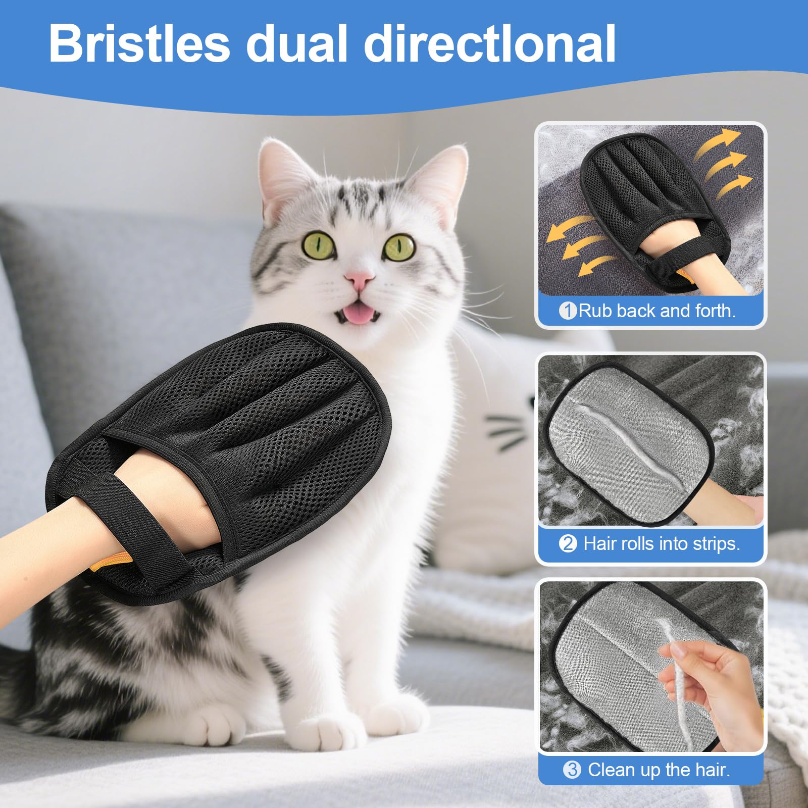 Pet Hair Removal Glove for Cats & Dogs - Magic Circle Tool