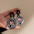 Magic Circle Resin Tassel Ear Hoops - S925 Silver