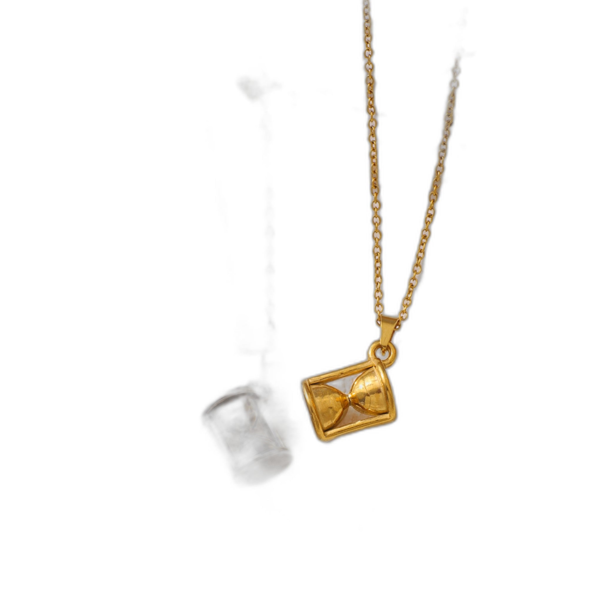 18K Gold Sandglass Pendant Necklace - Pore Vacuum Style