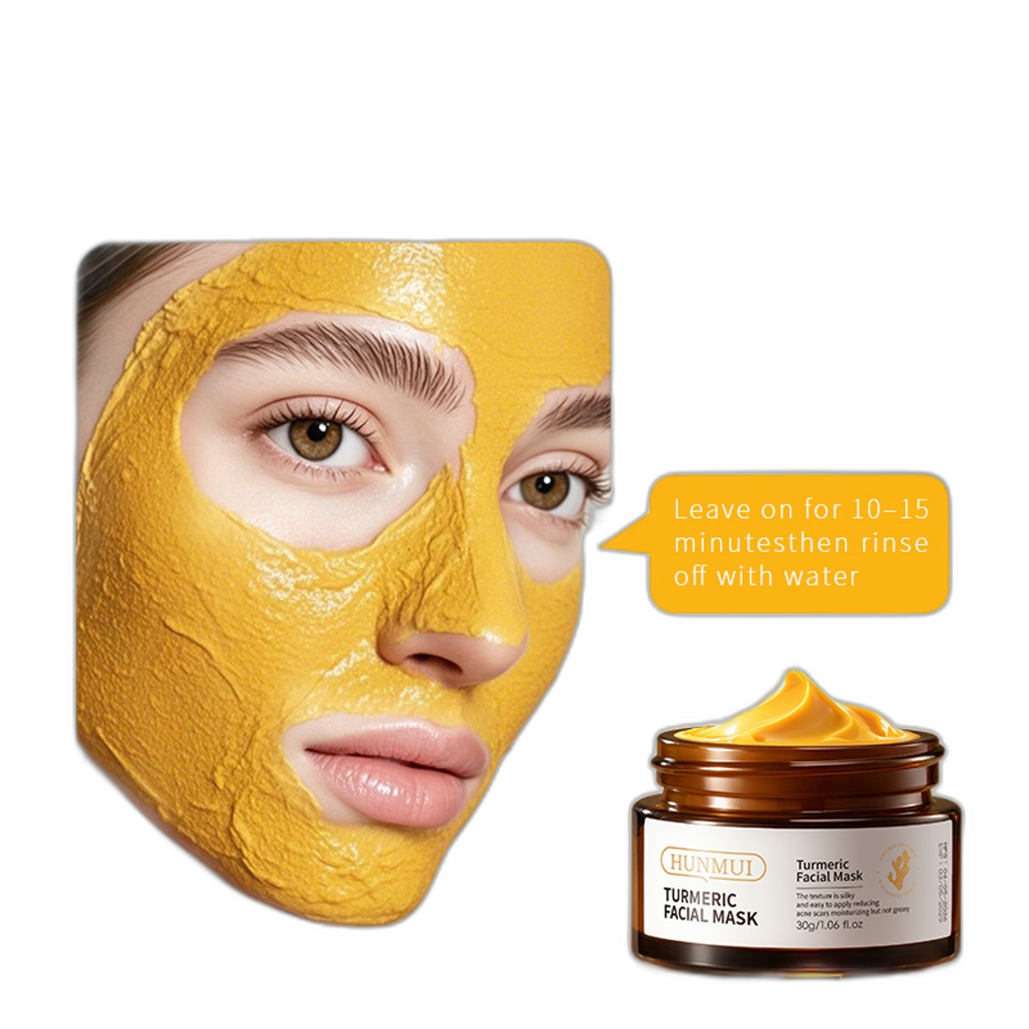 HUNMUI Turmeric Topical Face Mask - Nourishing Face Moisturizer