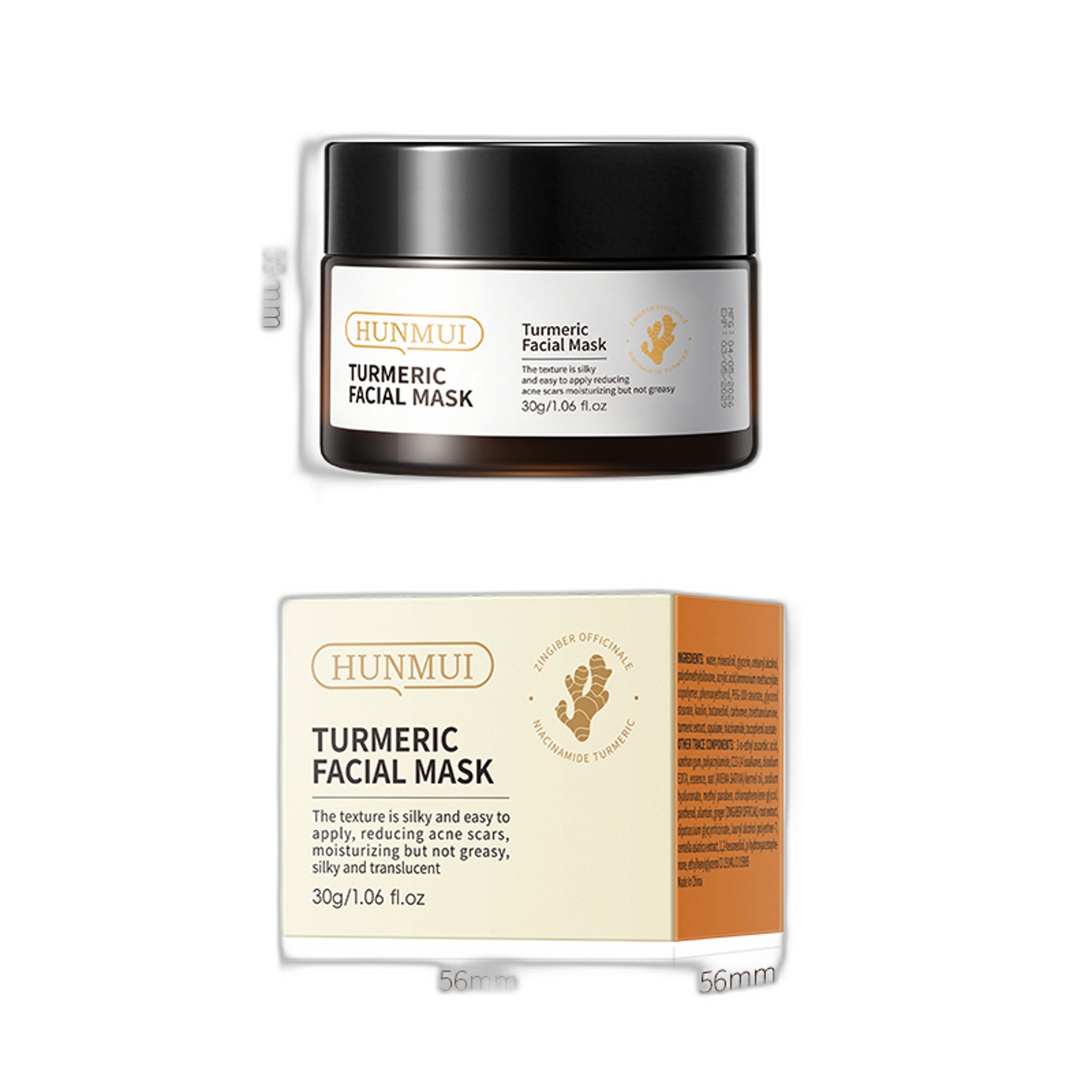 HUNMUI Turmeric Face Mask 30g - Natural Face Moisturizer