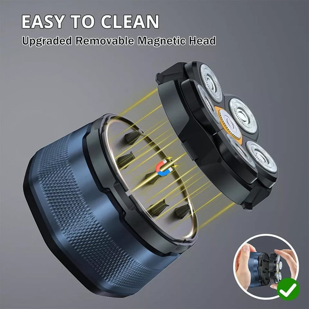 6D Electric Head Shaver for Bald Men - Magnetic Razor & Trimmer