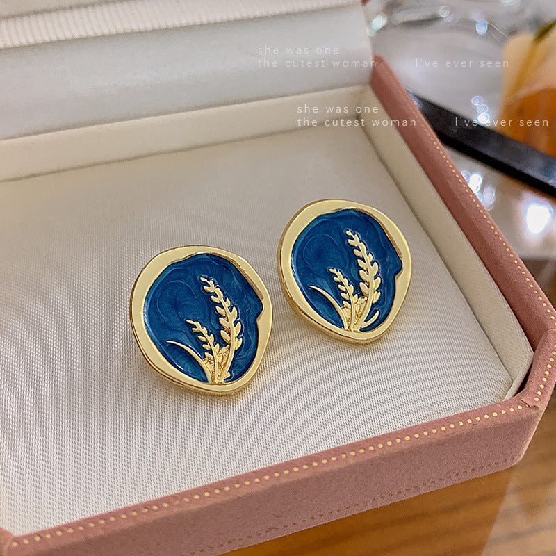 Elegant Blue Heart Clip On Earrings for Women - Non Piercing Love
