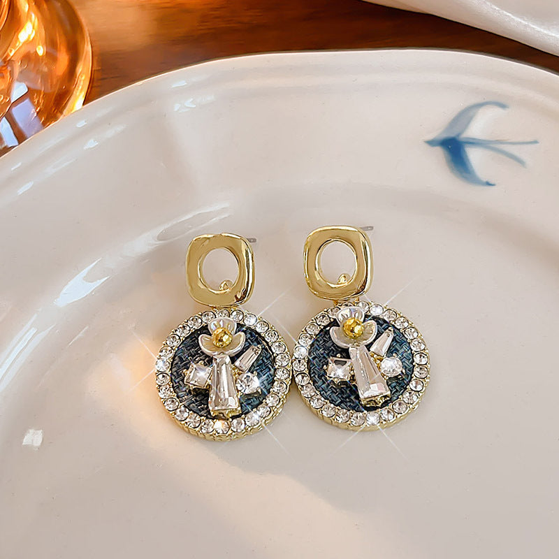 Elegant Blue Love Heart Clip On Earrings for Women - Fashion Jewelry