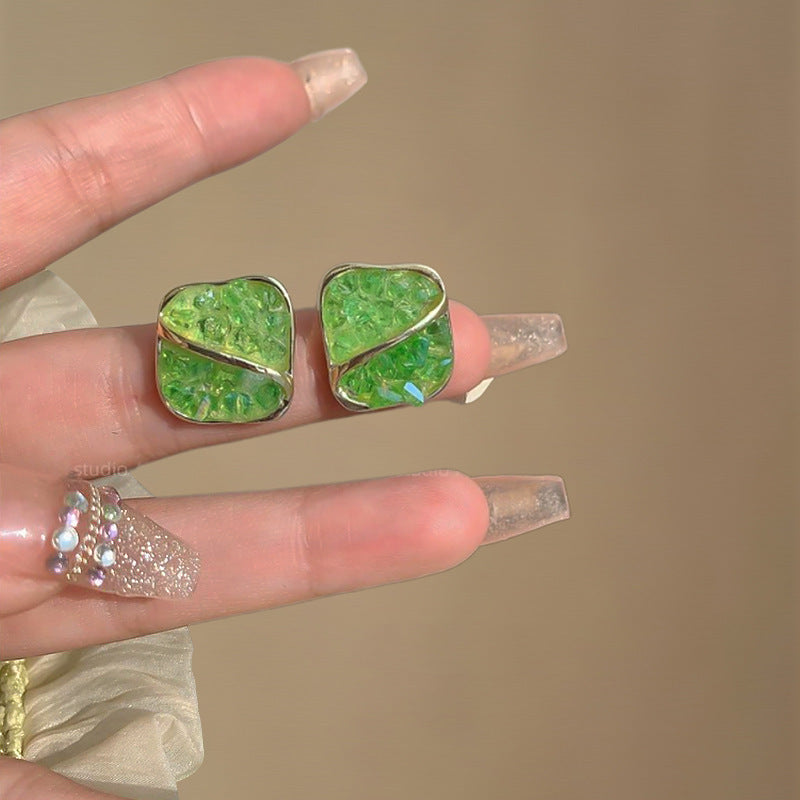 Blue Heart Clip On Stud Earrings for Women & Girls - Elegant Jewelry