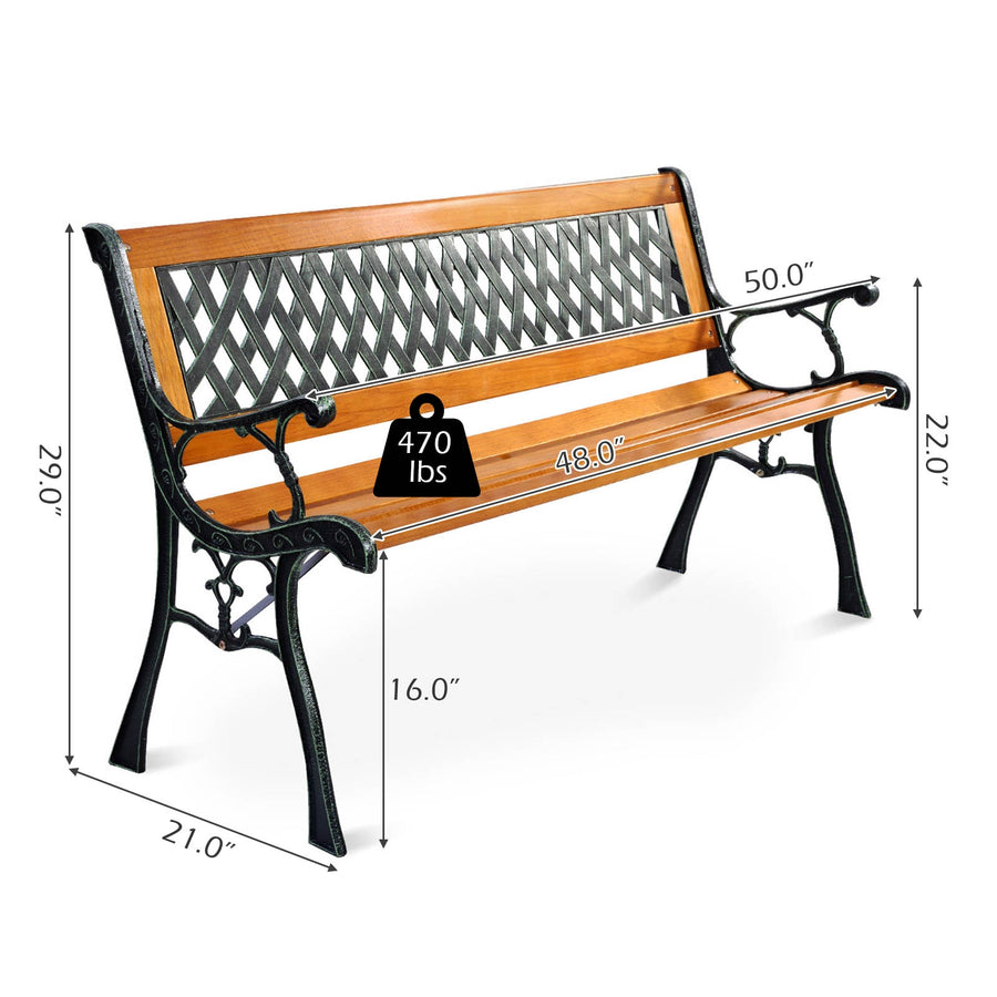 Outdoor Cast Iron Patio Bench for Relaxing Meditation